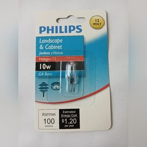 New Philips 415679 Landscape & Cabinet 10W Halogen T3 12V G4 Bi-pin light Bulb